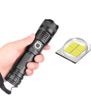 Krachtige LED Zaklamp – Oplaadbare Tactical Torch met Zoom en Waterbestendig Design