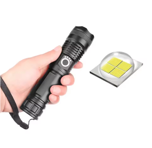 Krachtige LED Zaklamp – Oplaadbare Tactical Torch met Zoom en Waterbestendig Design