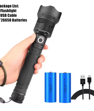 Krachtige LED Zaklamp – Oplaadbare Tactical Torch met Zoom en Waterbestendig Design