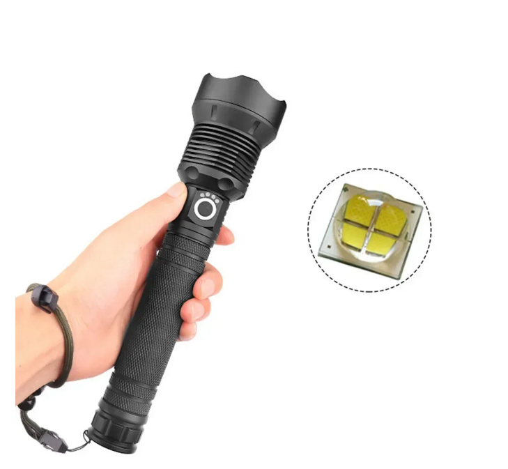 Krachtige LED Zaklamp – Oplaadbare Tactical Torch met Zoom en Waterbestendig Design