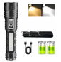 Krachtige LED Zaklamp – Oplaadbare High Power Torch met Dubbel Licht en Waterbestendig Design