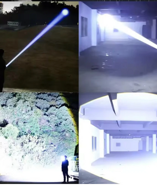 Krachtige LED Zaklamp – Oplaadbare High Power Torch met Dubbel Licht en Waterbestendig Design