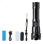 Krachtige LED Zaklamp – Oplaadbare Tactical Torch met Zoom en 5 Lichtstanden
