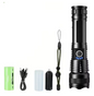 Krachtige LED Zaklamp – Oplaadbare Tactical Torch met Zoom en 5 Lichtstanden