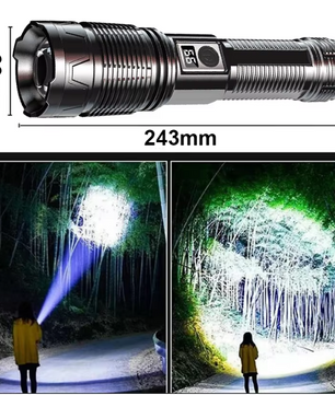 Krachtige LED Zaklamp – Oplaadbare Tactical Torch met 7 Lichtstanden en COB Zijlicht
