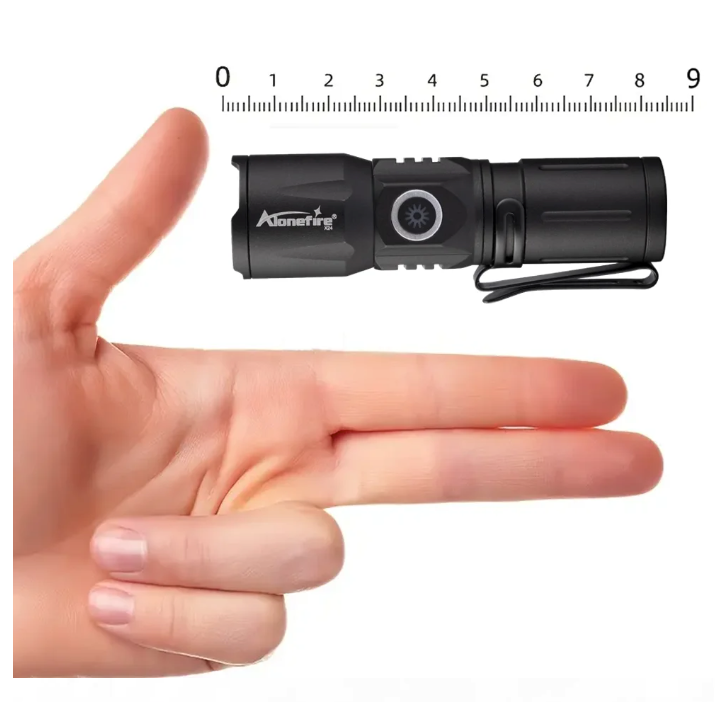 Mini LED Zaklamp – Oplaadbare Zoom Zaklamp met USB-C, Compact en Krachtig