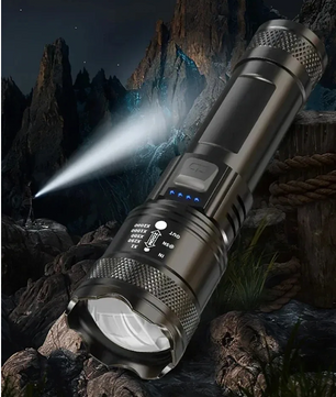 Krachtige LED Zaklamp – 2000LM Oplaadbare Tactical Torch met Zoom en Display
