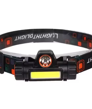 LED Hoofdlamp – Oplaadbare Q5 + COB Hoofdlamp met Dimbaar Licht en Verstelbare Band