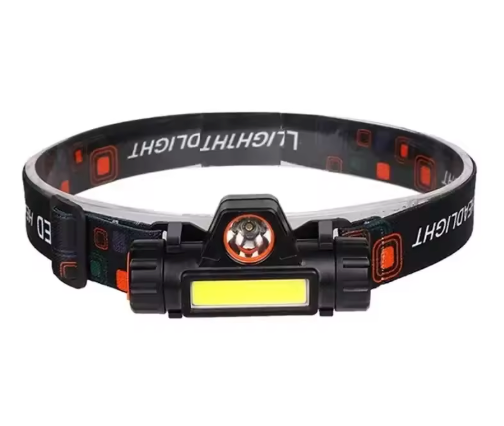 LED Hoofdlamp – Oplaadbare Q5 + COB Hoofdlamp met Dimbaar Licht en Verstelbare Band