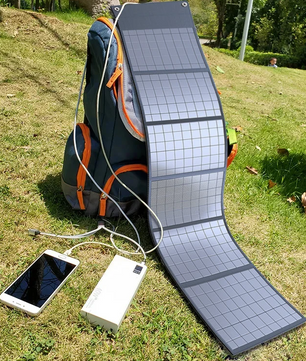 Draagbaar Opvouwbaar Zonnepaneel – Solar Charger met USB en DC Output voor Outdoor en Camping
