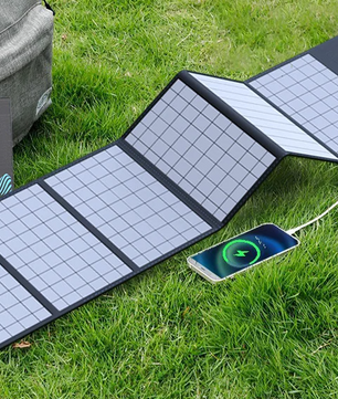 Draagbaar Opvouwbaar Zonnepaneel – Solar Charger met USB en DC Output voor Outdoor en Camping