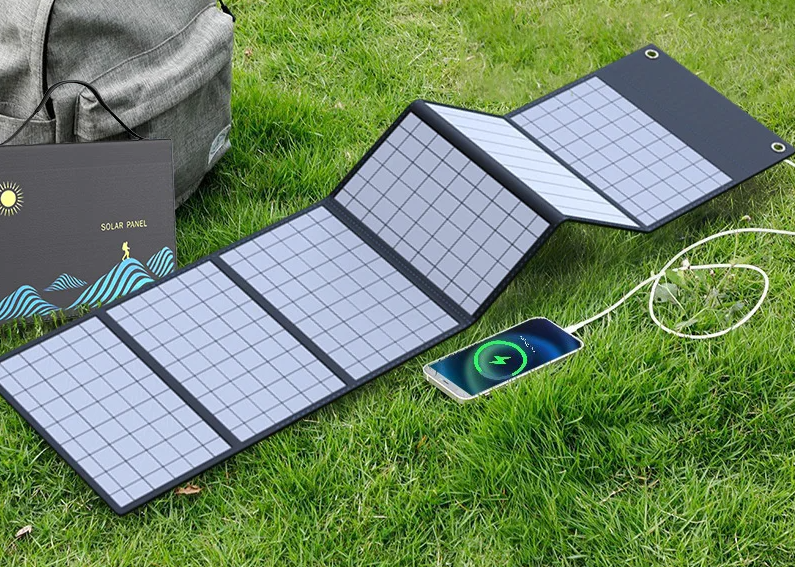 Draagbaar Opvouwbaar Zonnepaneel – Solar Charger met USB en DC Output voor Outdoor en Camping