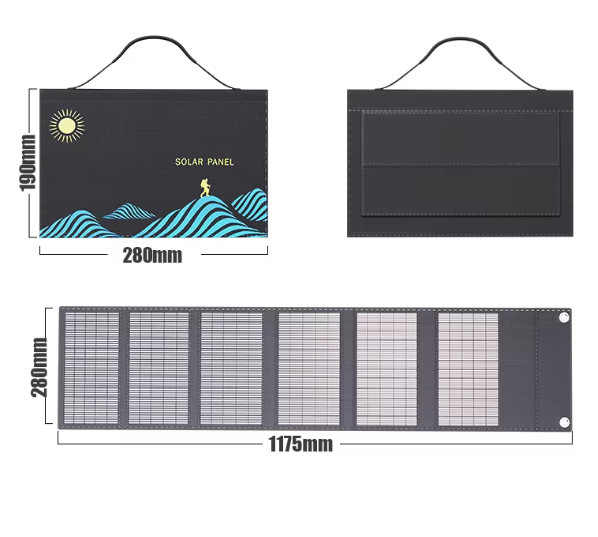 Draagbaar Opvouwbaar Zonnepaneel – Solar Charger met USB en DC Output voor Outdoor en Camping