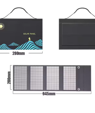 Draagbaar Opvouwbaar Zonnepaneel – Solar Charger met USB en DC Output voor Outdoor en Camping
