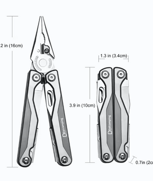 Multitool Tang met Titanium Handgreep – Opvouwbare Multitool met Mes, Schaar en Bits