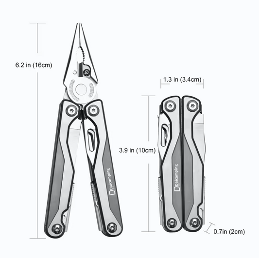 Multitool Tang met Titanium Handgreep – Opvouwbare Multitool met Mes, Schaar en Bits