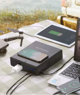 Draagbare Power Station 200W – Solar Generator 154Wh met USB-C, AC en Draadloos Opladen