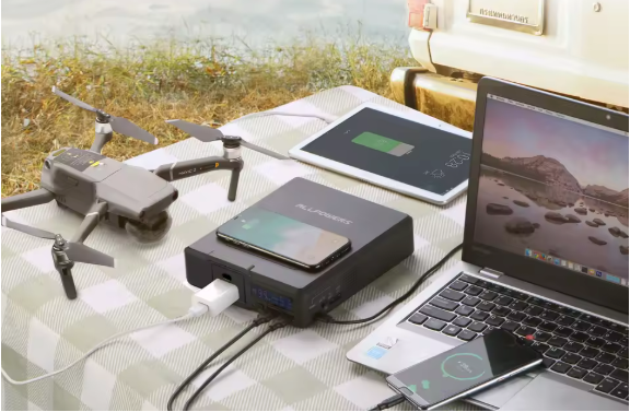 Draagbare Power Station 200W – Solar Generator 154Wh met USB-C, AC en Draadloos Opladen