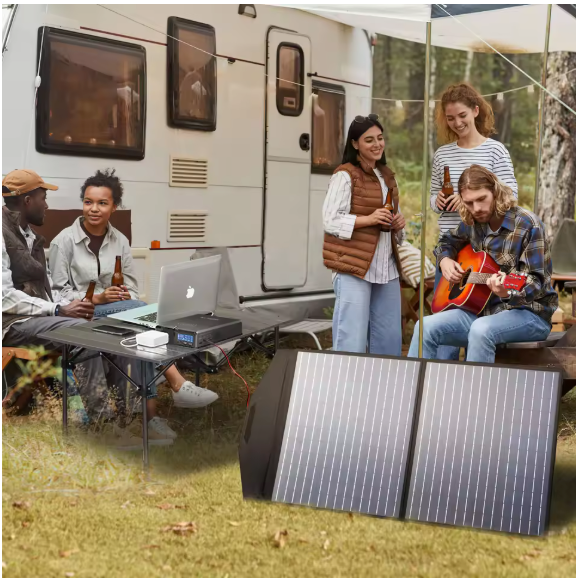 Draagbare Power Station 200W – Solar Generator 154Wh met USB-C, AC en Draadloos Opladen