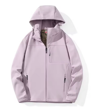 Dames Softshell Jas – Waterdichte Winddichte Fleece Outdoor Jas met Capuchon