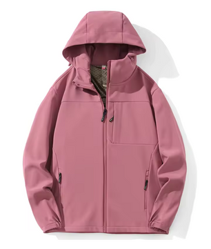 Dames Softshell Jas – Waterdichte Winddichte Fleece Outdoor Jas met Capuchon