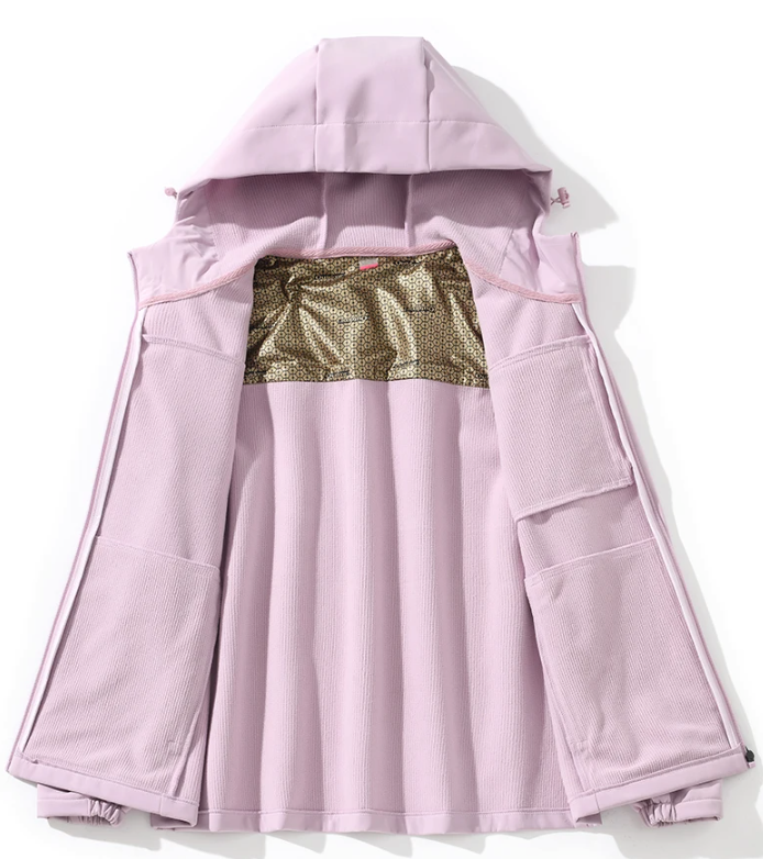 Dames Softshell Jas – Waterdichte Winddichte Fleece Outdoor Jas met Capuchon