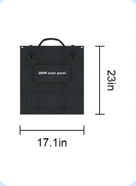 Draagbaar Zonnepaneel 200W – Opvouwbare Solar Charger met 23,4% Efficiëntie en IP67 Waterdicht