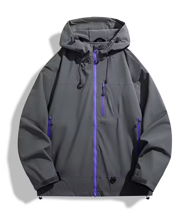 Waterdichte Windbreaker Jas – Unisex Outdoor Regenjas met Capuchon en Ritssluiting