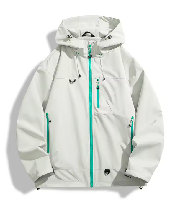 Waterdichte Windbreaker Jas – Unisex Outdoor Regenjas met Capuchon en Ritssluiting