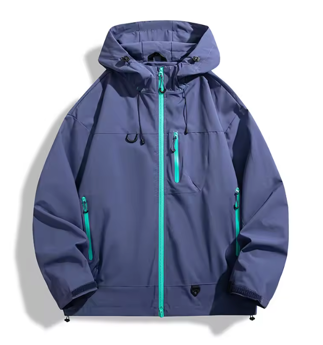 Waterdichte Windbreaker Jas – Unisex Outdoor Regenjas met Capuchon en Ritssluiting