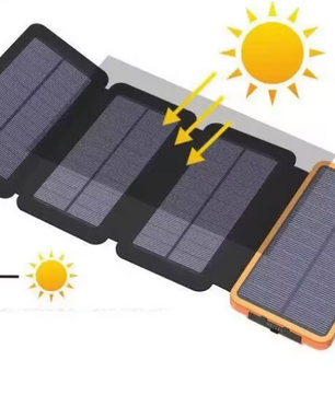 Solar Powerbank 50000mAh – Draagbare Oplader met USB-C, Zonnepaneel en LED Lamp