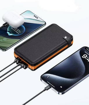 Solar Powerbank 50000mAh – Draagbare Oplader met USB-C, Zonnepaneel en LED Lamp