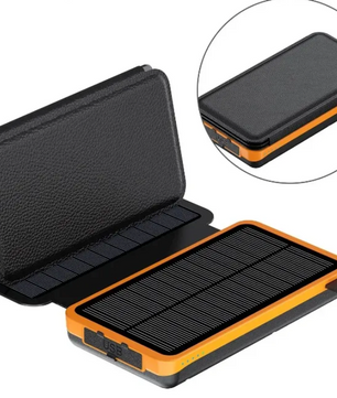 Solar Powerbank 50000mAh – Draagbare Oplader met USB-C, Zonnepaneel en LED Lamp