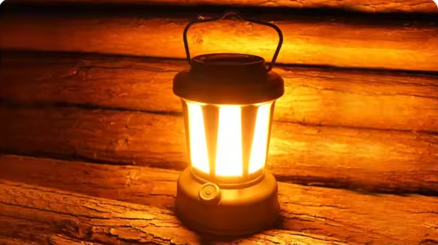 Solar Camping Lamp – Dimbare LED Lantaarn met USB-C en Warm/Koud Licht voor Outdoor