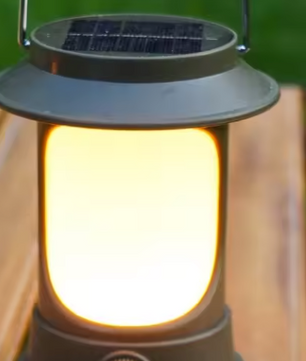 Solar Camping Lamp – Dimbare LED Lantaarn met USB-C en Warm/Koud Licht voor Outdoor