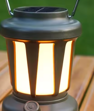 Solar Camping Lamp – Dimbare LED Lantaarn met USB-C en Warm/Koud Licht voor Outdoor