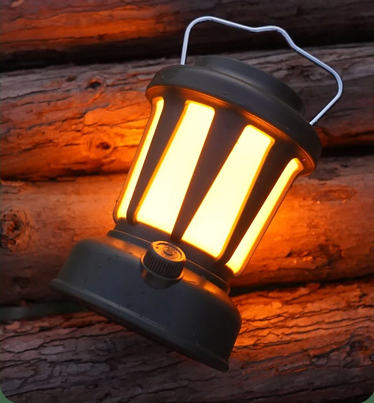 Solar Camping Lamp – Dimbare LED Lantaarn met USB-C en Warm/Koud Licht voor Outdoor