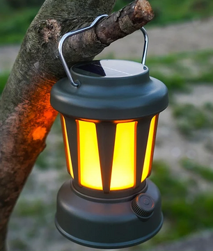 Solar Camping Lamp – Dimbare LED Lantaarn met USB-C en Warm/Koud Licht voor Outdoor