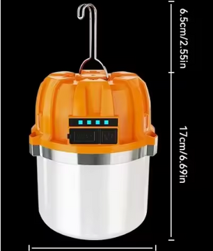 LED Camping Lamp – Oplaadbare Hanglamp met Powerbank en Batterij Indicator, 3 Lichtstanden