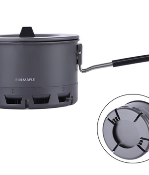 Ultralichte Camping Kookpot 800 ml – Compacte Heat Exchanger Pan voor Hiking en Outdoor