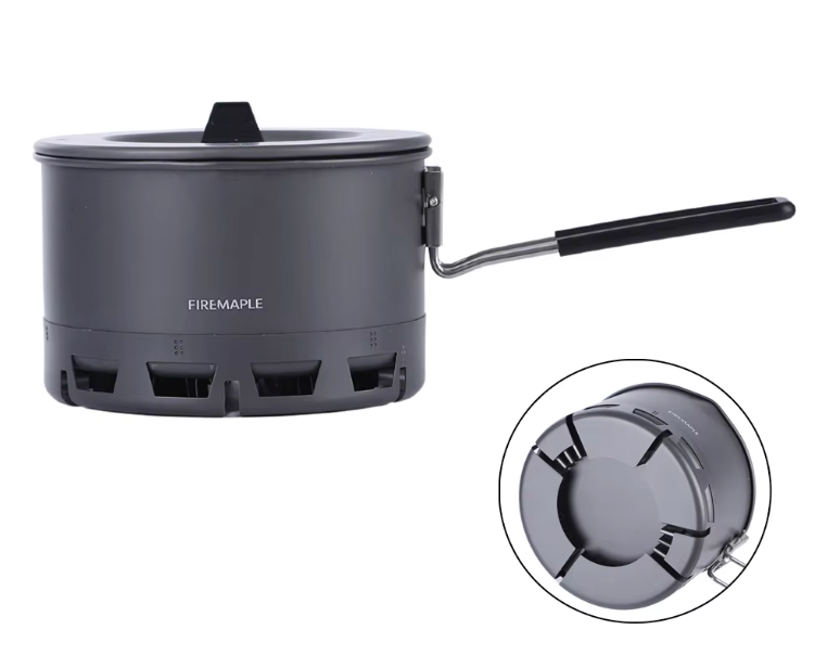 Ultralichte Camping Kookpot 800 ml – Compacte Heat Exchanger Pan voor Hiking en Outdoor