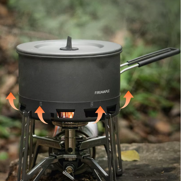 Ultralichte Camping Kookpot 800 ml – Compacte Heat Exchanger Pan voor Hiking en Outdoor