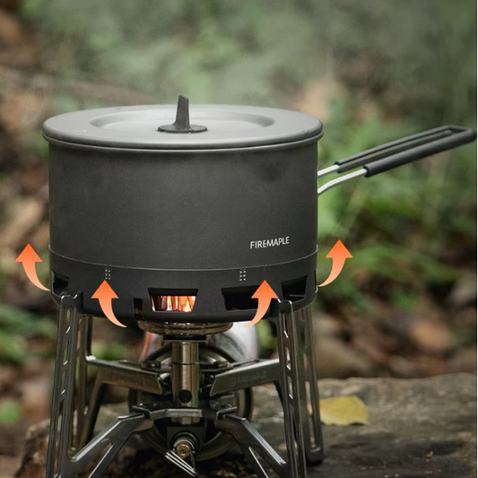 Ultralichte Camping Kookpot 800 ml – Compacte Heat Exchanger Pan voor Hiking en Outdoor
