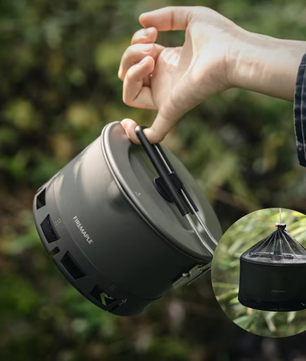 Ultralichte Camping Kookpot 800 ml – Compacte Heat Exchanger Pan voor Hiking en Outdoor
