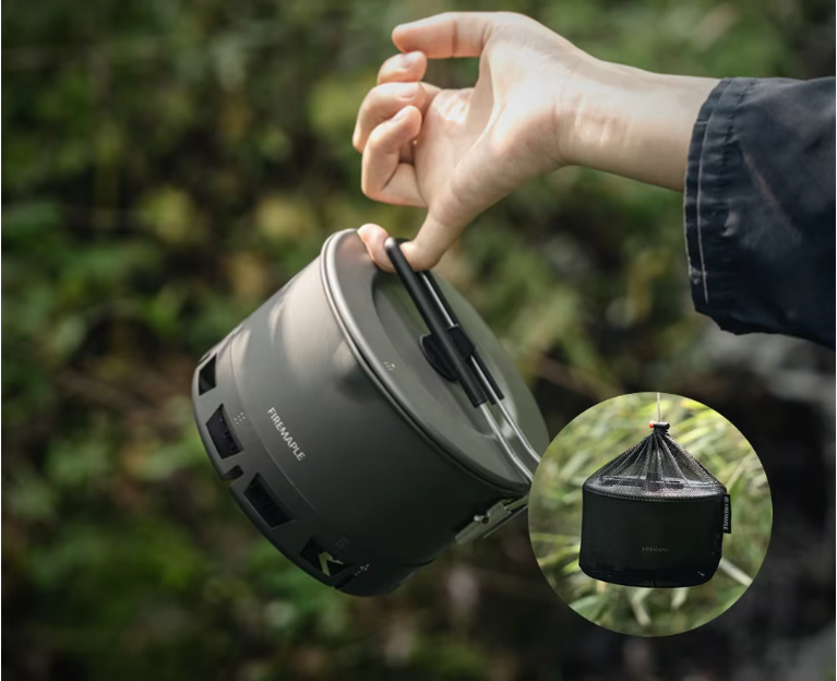 Ultralichte Camping Kookpot 800 ml – Compacte Heat Exchanger Pan voor Hiking en Outdoor