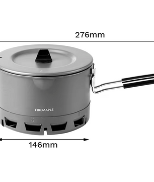 Ultralichte Camping Kookpot 800 ml – Compacte Heat Exchanger Pan voor Hiking en Outdoor