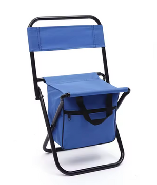 Opvouwbare Campingstoel met Koeltas – Lichtgewicht Vouwstoel met Rugleuning voor Strand en Outdoor