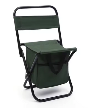 Opvouwbare Campingstoel met Koeltas – Lichtgewicht Vouwstoel met Rugleuning voor Strand en Outdoor
