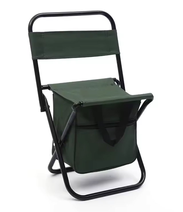Opvouwbare Campingstoel met Koeltas – Lichtgewicht Vouwstoel met Rugleuning voor Strand en Outdoor