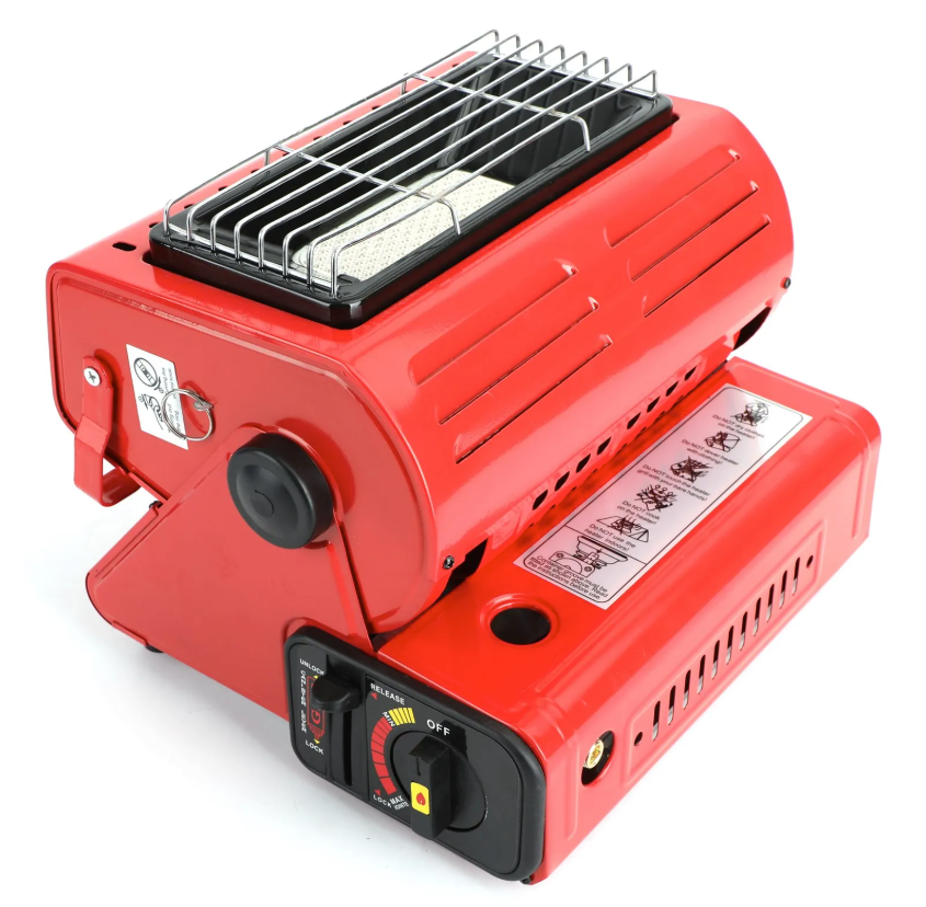 Draagbare Butaan Kachel – Camping Heater met Dubbele Warmtebron voor Outdoor en Noodgebruik